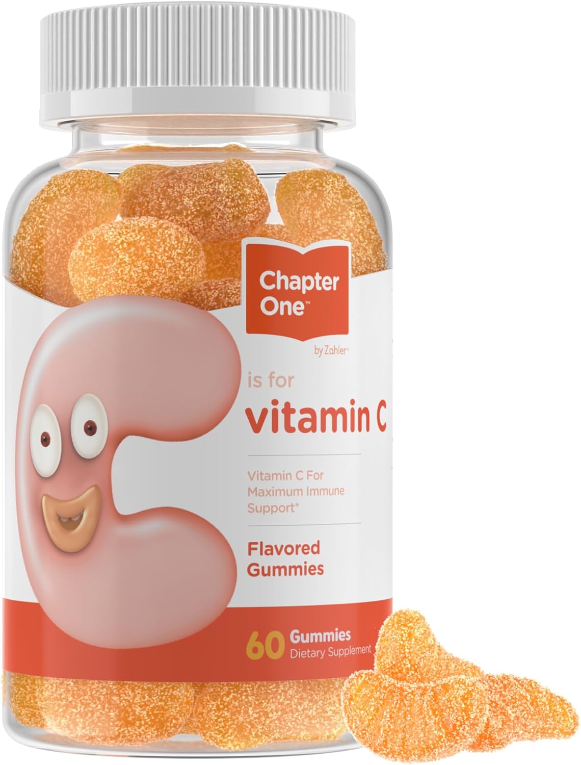 Zahler Chapter One - Gominolas de Vitamina C 125 mg, 60 gominolas sabor naranja
