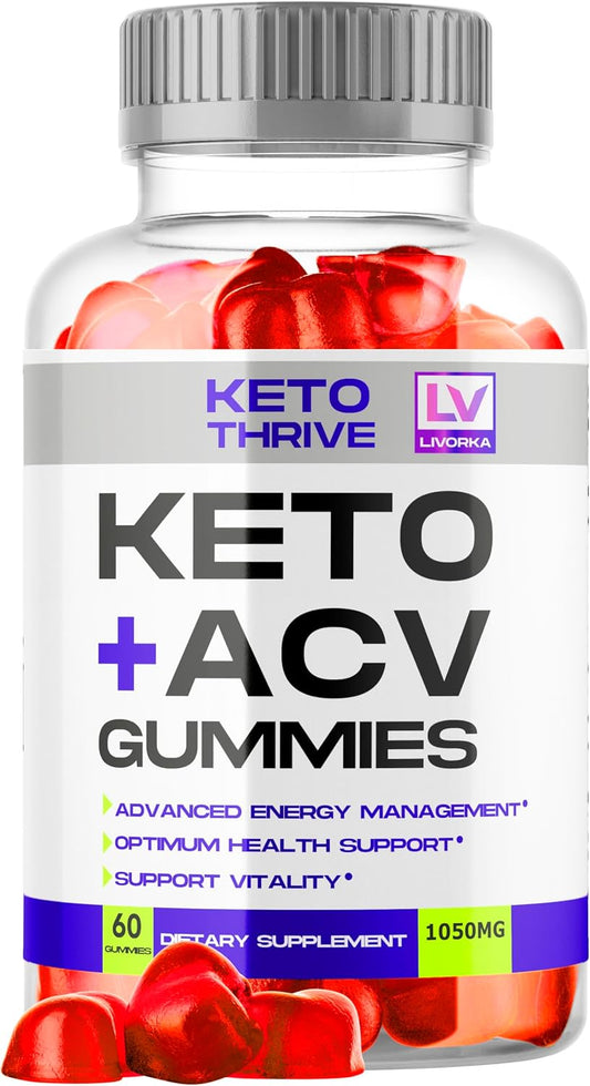 Keto Thrive ACV Gummies - 60 Gominolas de Vinagre de Manzana