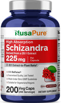 NusaPure Schizandra Berries Cápsulas, 225 mg, 200 Cápsulas Vegetales (No OGM, Vegano)
