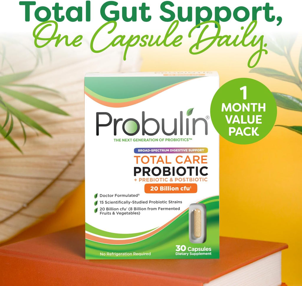 Probulin Total Care Probiótico - 20.000 Millones de UFC - 30 Cápsulas Veganas