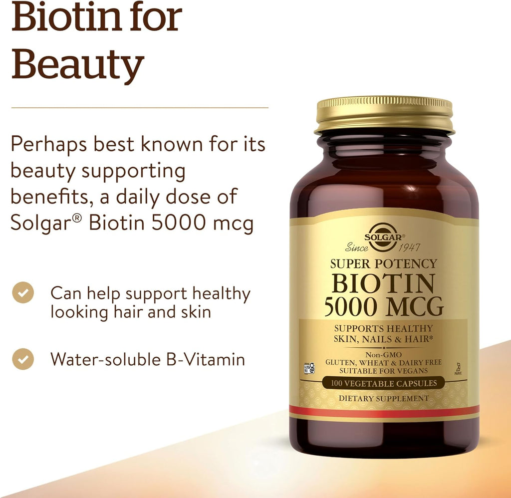 Solgar Biotina 5000 mcg - 100 Cápsulas Vegetales