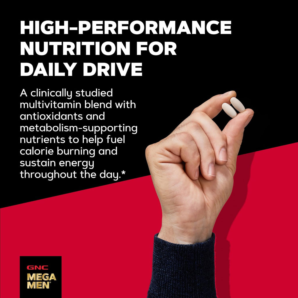 GNC Mega Men Energy & Metabolism Multivitamínico para Hombres | Antioxidantes y Quema de Calorías | 90 Comprimidos