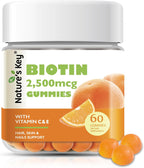 Nature's Key Gominolas de Biotina con Vitamina C y E – Veganas – 60 unidades