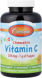 Carlson Labs Niños Masticables de Vitamina C, 250 mg, 120 tabletas