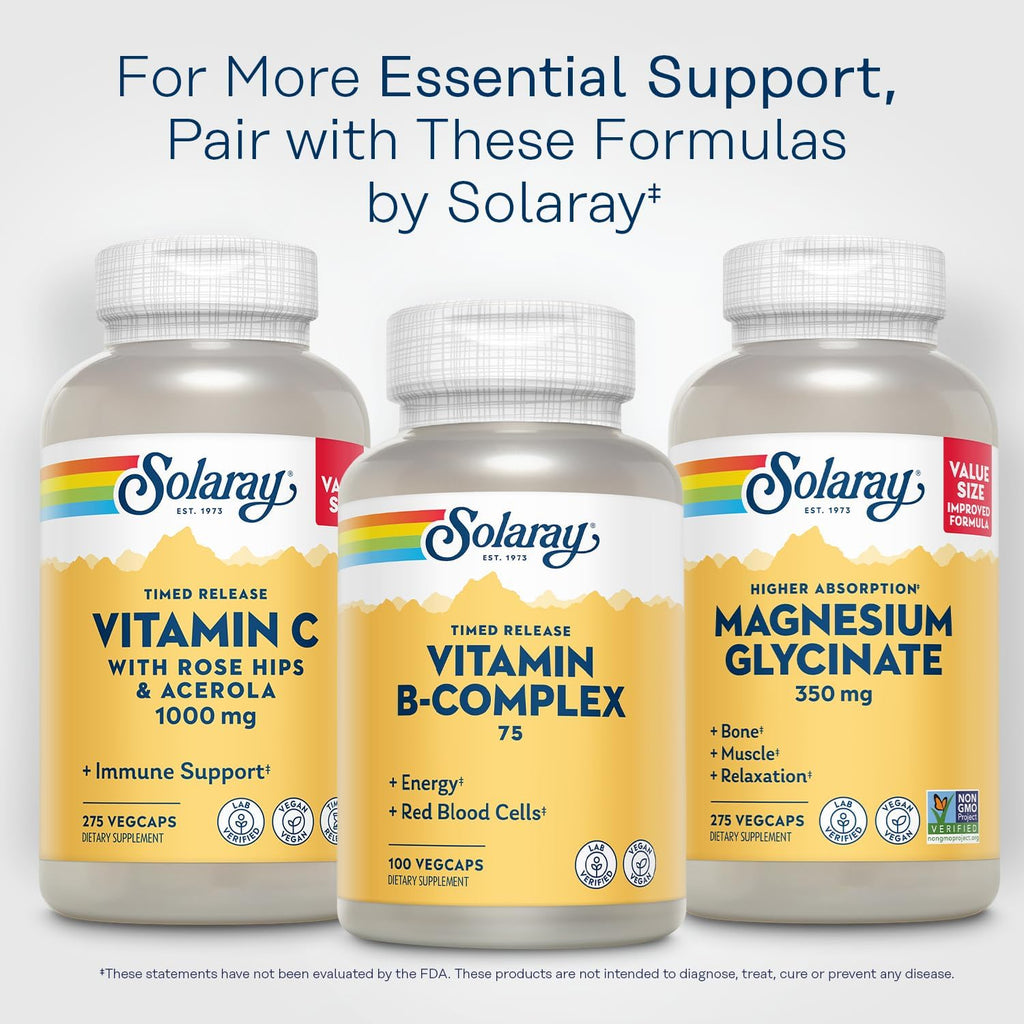 Solaray B-Complex 75mg - Two-Stage Timed Release - 100 Capsules