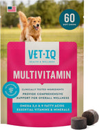 VetIQ Multivitamínico para Perros – Apoya la Función Cerebral, el Sistema Inmunológico y Digestivo – 60 Golosinas Blandas Sabor Ahumado