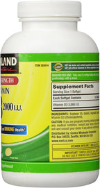 Kirkland Signature Vitamina D3 2000 UI 600 Cápsulas Blandas (Pack de 3)