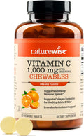 NatureWise Vitamina C Masticable 1000mg - Sabor Naranja Natural - 90 Comprimidos