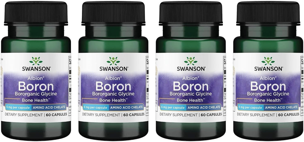 Swanson Boron de Albion - Boroganic Glycine - Suplemento para la Salud Ósea y Articular - 60 Cápsulas, 6mg cada una