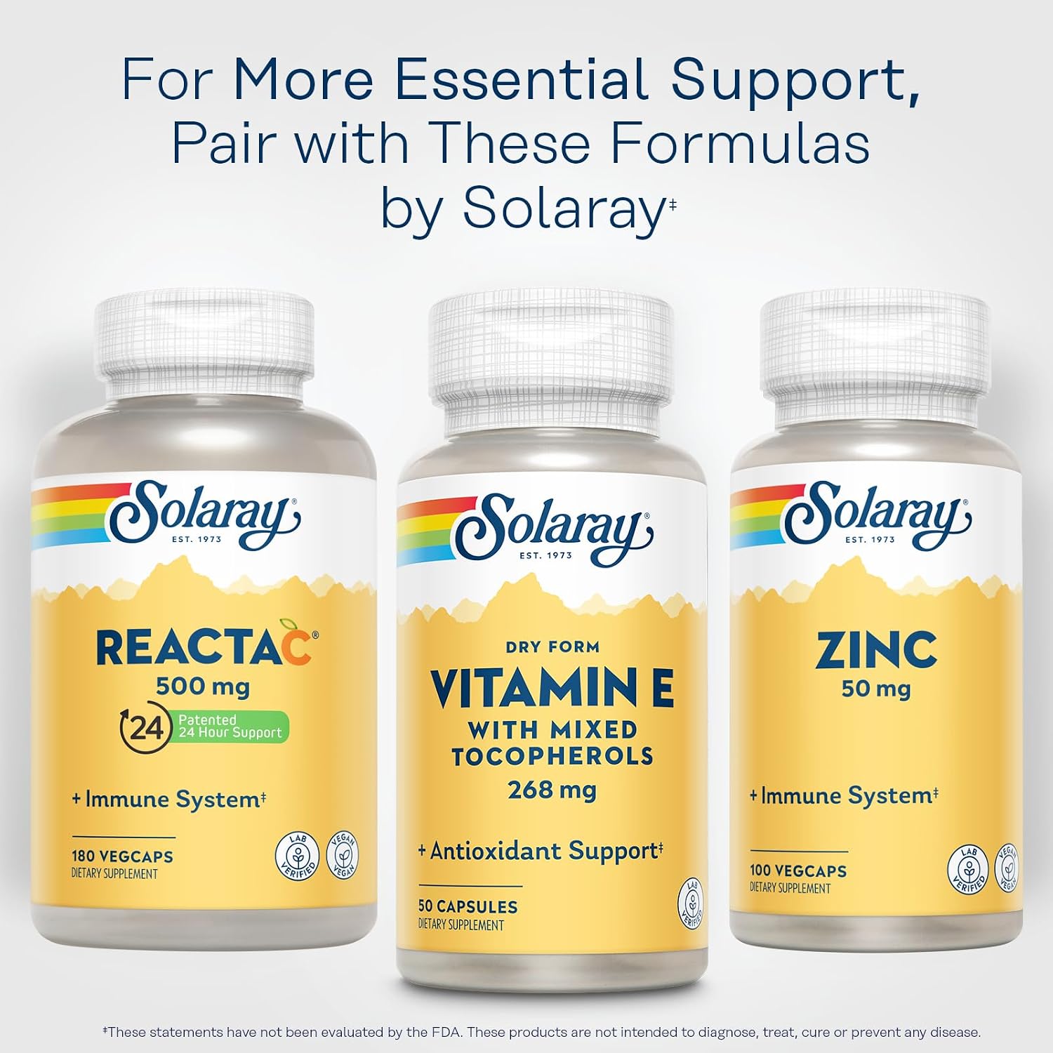 Solaray Vitamina E 400 UI (268mg) con Tocoferoles Mezclados - 50 Cápsulas