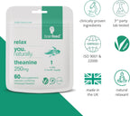 Pure L-theanine 250mg - 60 Cápsulas Veganas - Complemento Alimenticio para el Estrés y la Relajación