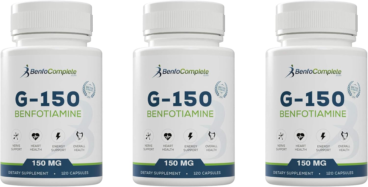 Benfotiamina 150 mg, 120 cápsulas gelatinosas por bote - Pack de 3 botes