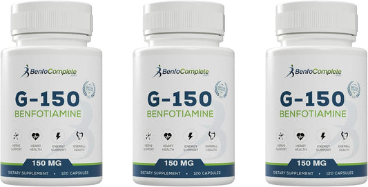 Benfotiamina 150 mg, 120 cápsulas gelatinosas por bote - Pack de 3 botes