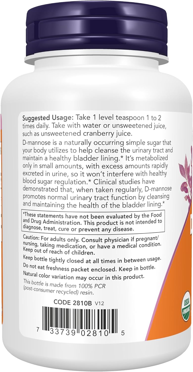 NOW Foods D-Mannose Powder - Natural Urinary Support, 85 g