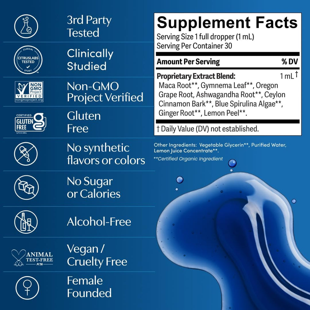 Apothékary Blue Burn - Suplemento herbal líquido para el metabolismo y control de peso (30 ml, 30 dosis)