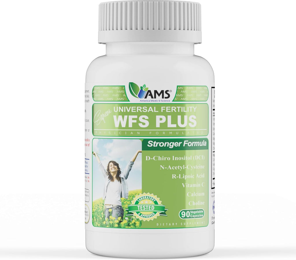 WFS Plus Fertility - Suplemento de Fertilidad para Mujeres con D-Chiro Inositol y DHA (90 Cápsulas)