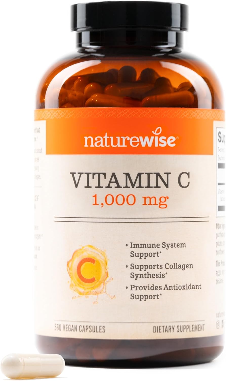 NatureWise Vitamina C 1000 mg Cápsulas - 360 Cápsulas (Suministro para 360 Días)