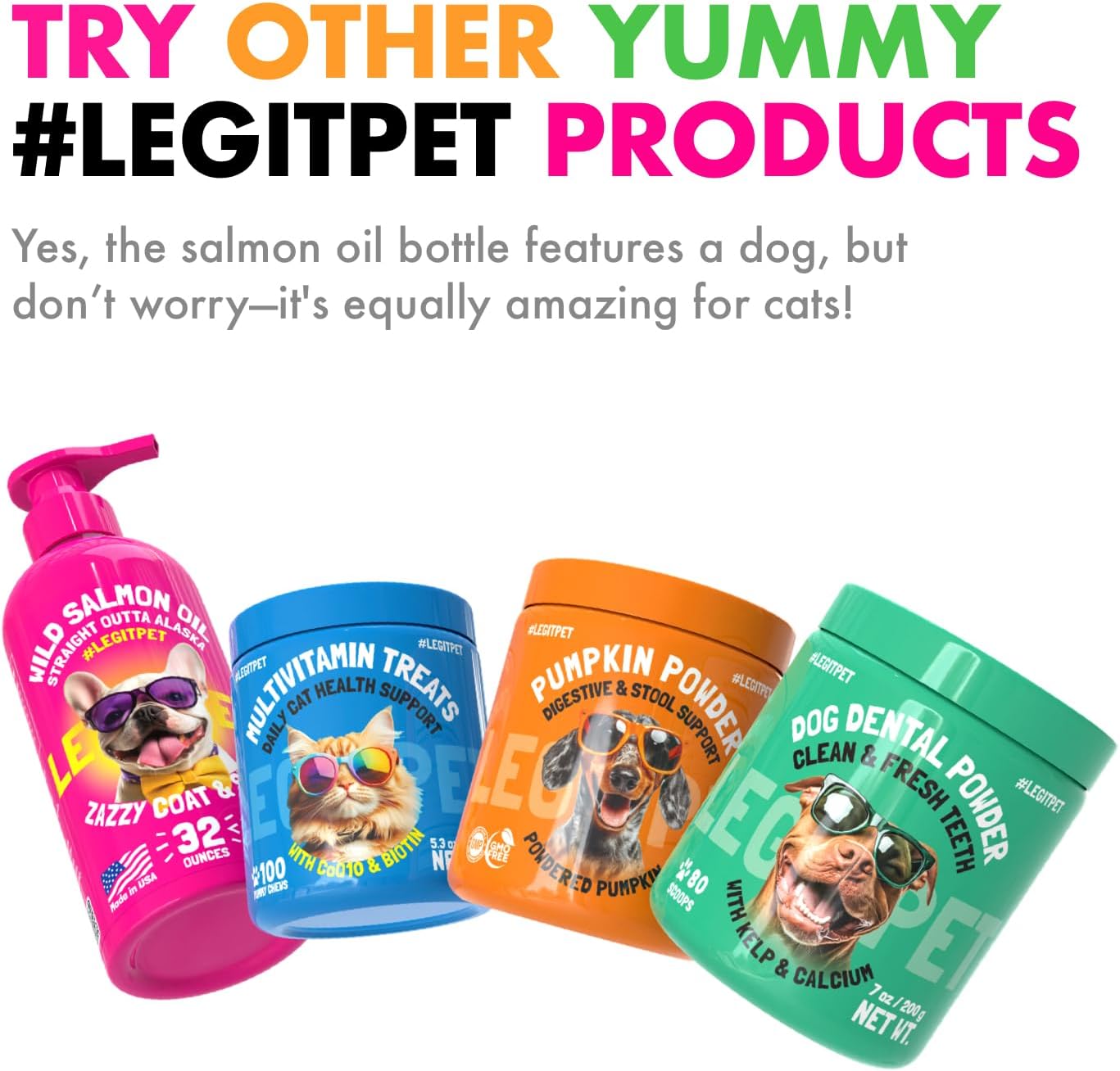 LEGITPET Golosinas Omega 3 de Aceite de Salmón de Alaska para Perros – 120 Masticables con EPA y DHA