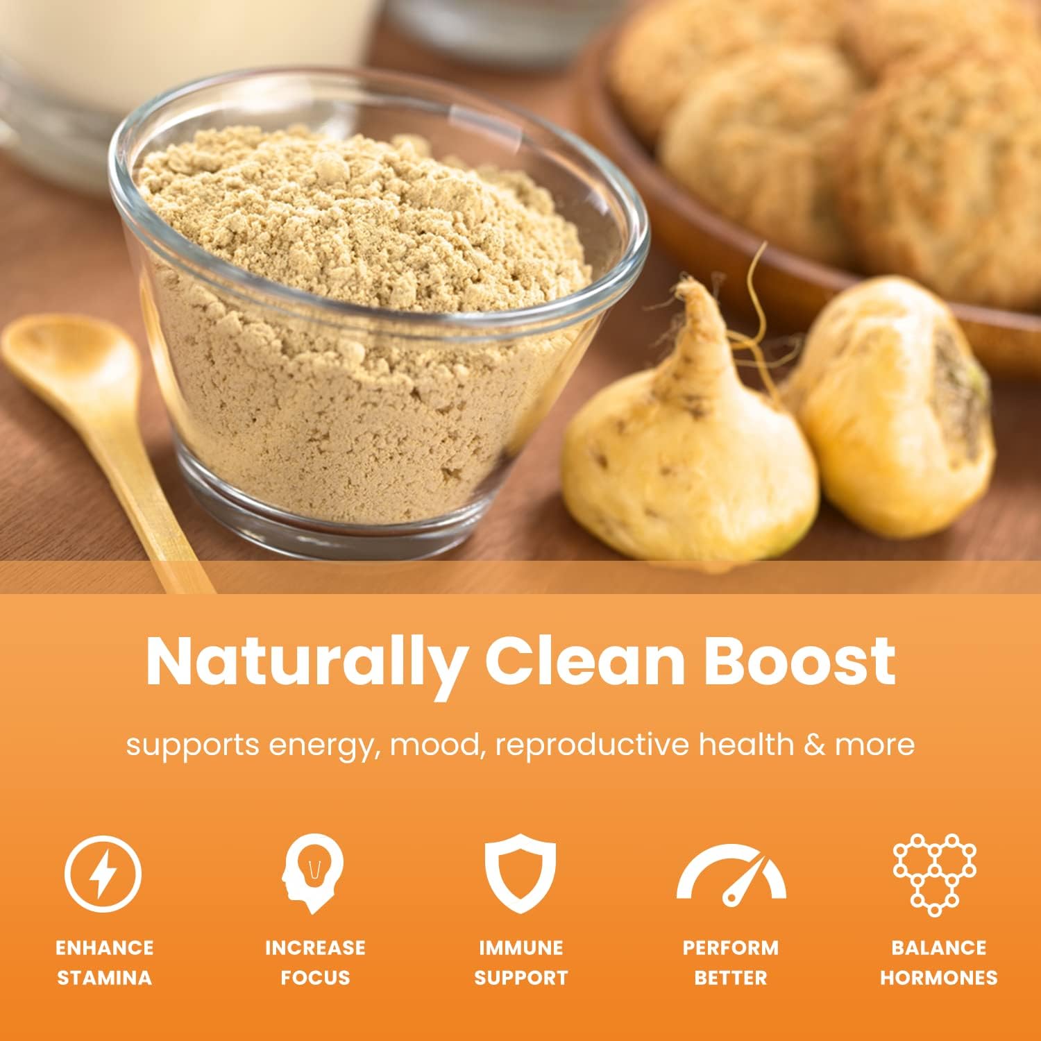 Maca Orgánica en Polvo - Mezcla Peruana de Raíces Amarillas, Negras y Rojas - Gelatinizada para Mayor Biodisponibilidad - Natural, Vegana y No-GMO, 227g