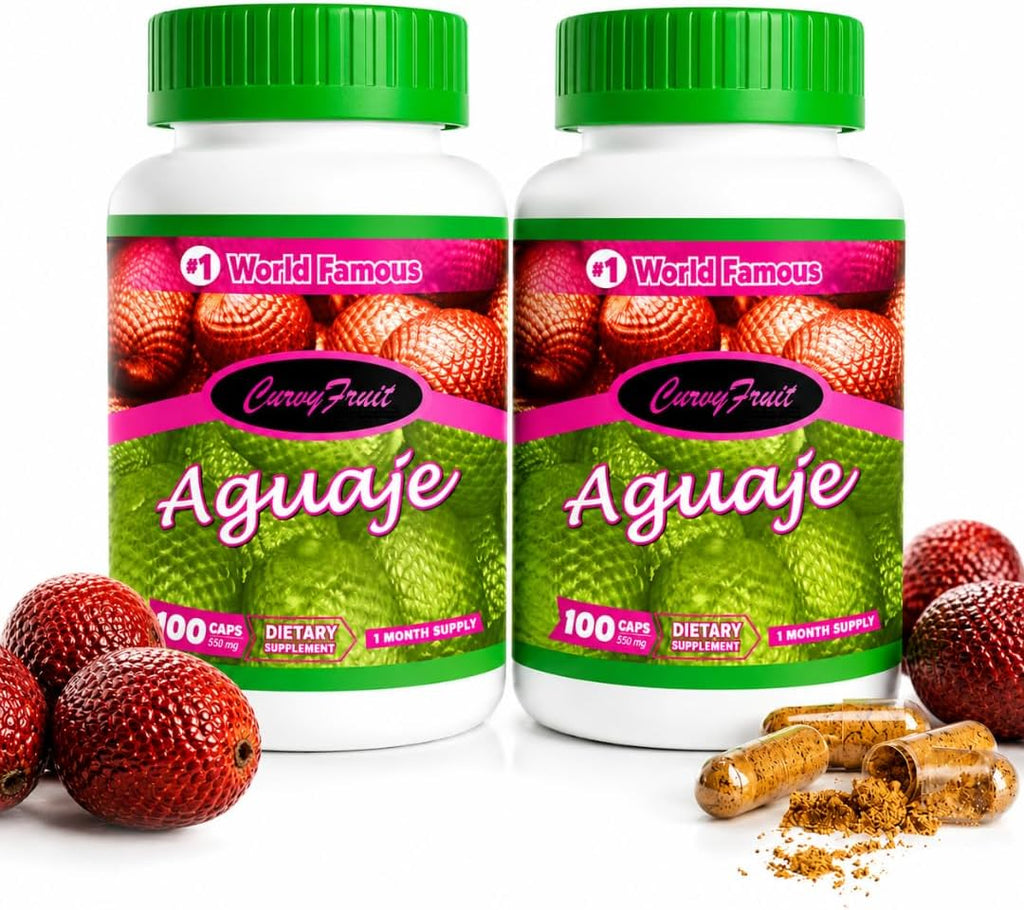 Bigger Hips & Booty – Aguaje Pills for Women 2 Pack (2 Month Supply) – Natural Estrogen Support for Curves, Bust & Body Shape – CurvyFruit Original