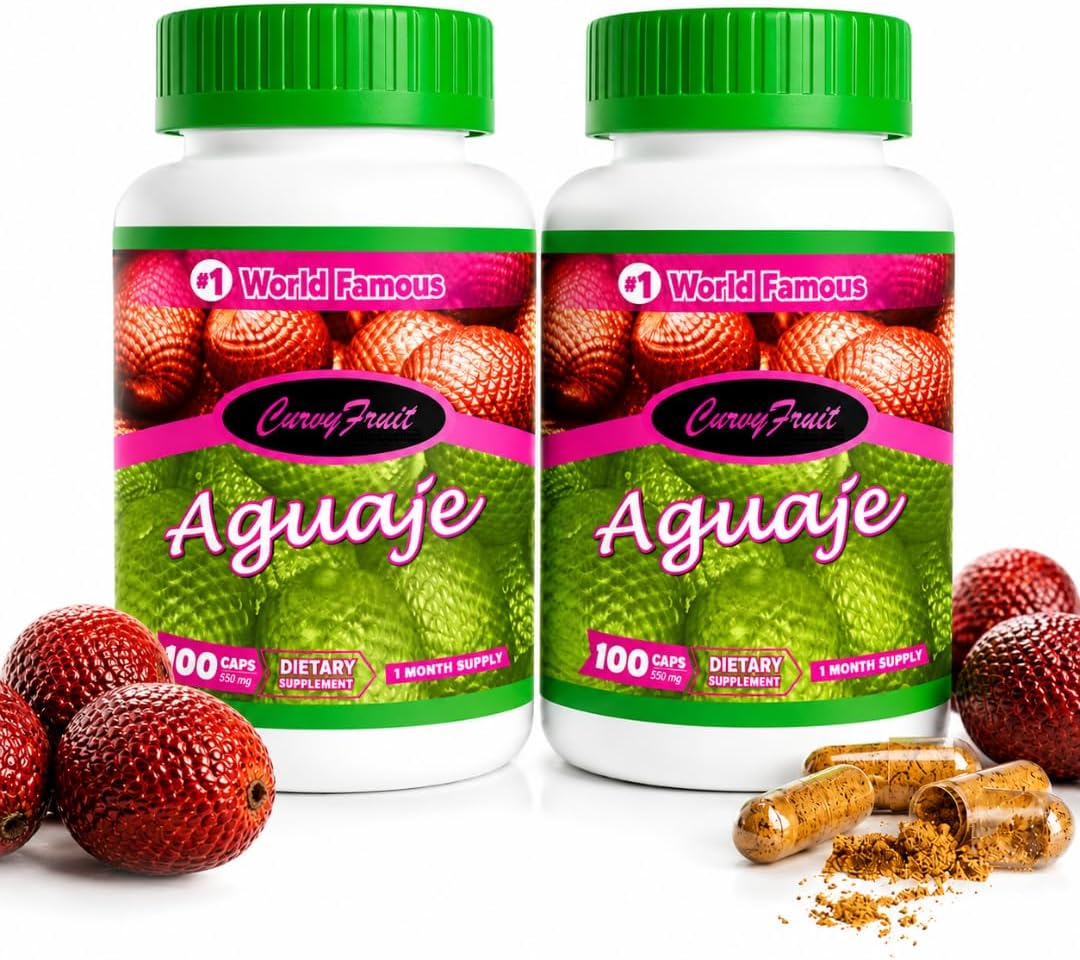 Bigger Hips & Booty – Aguaje Pills for Women 2 Pack (2 Month Supply) – Natural Estrogen Support for Curves, Bust & Body Shape – CurvyFruit Original