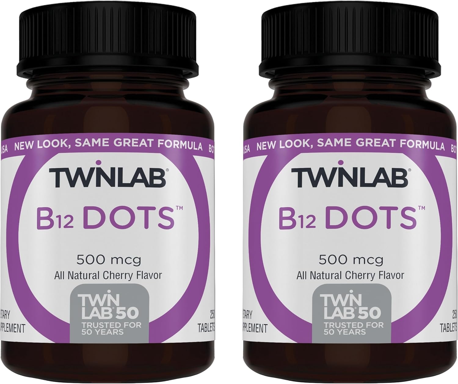 Twinlab B-12 Dots 500 mcg - 500 Comprimidos Sublinguales (2 Envases)