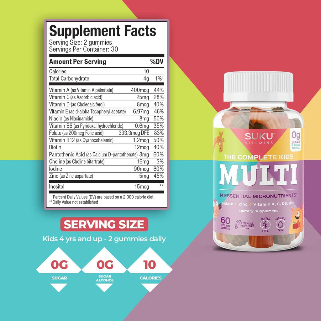 SUKU Gominolas Multivitamínicas para Niños - 60 unidades