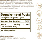 Niacina 500mg Solgar 100 Cápsulas