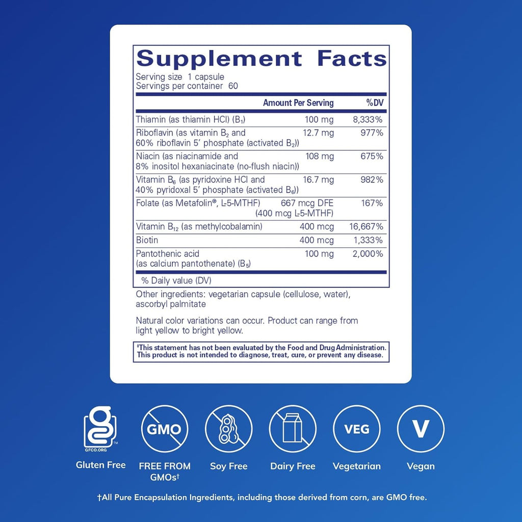 Pure Encapsulations B-Complex Plus - 60 cápsulas