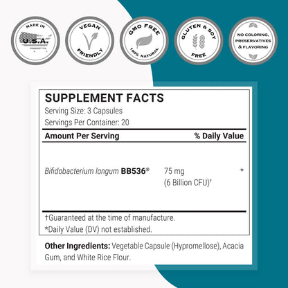 Supersmart Bifidobacterium Longum (BB536) 6 – Número de UFC: Al menos 1-10 mil millones por dosis. – Image 4