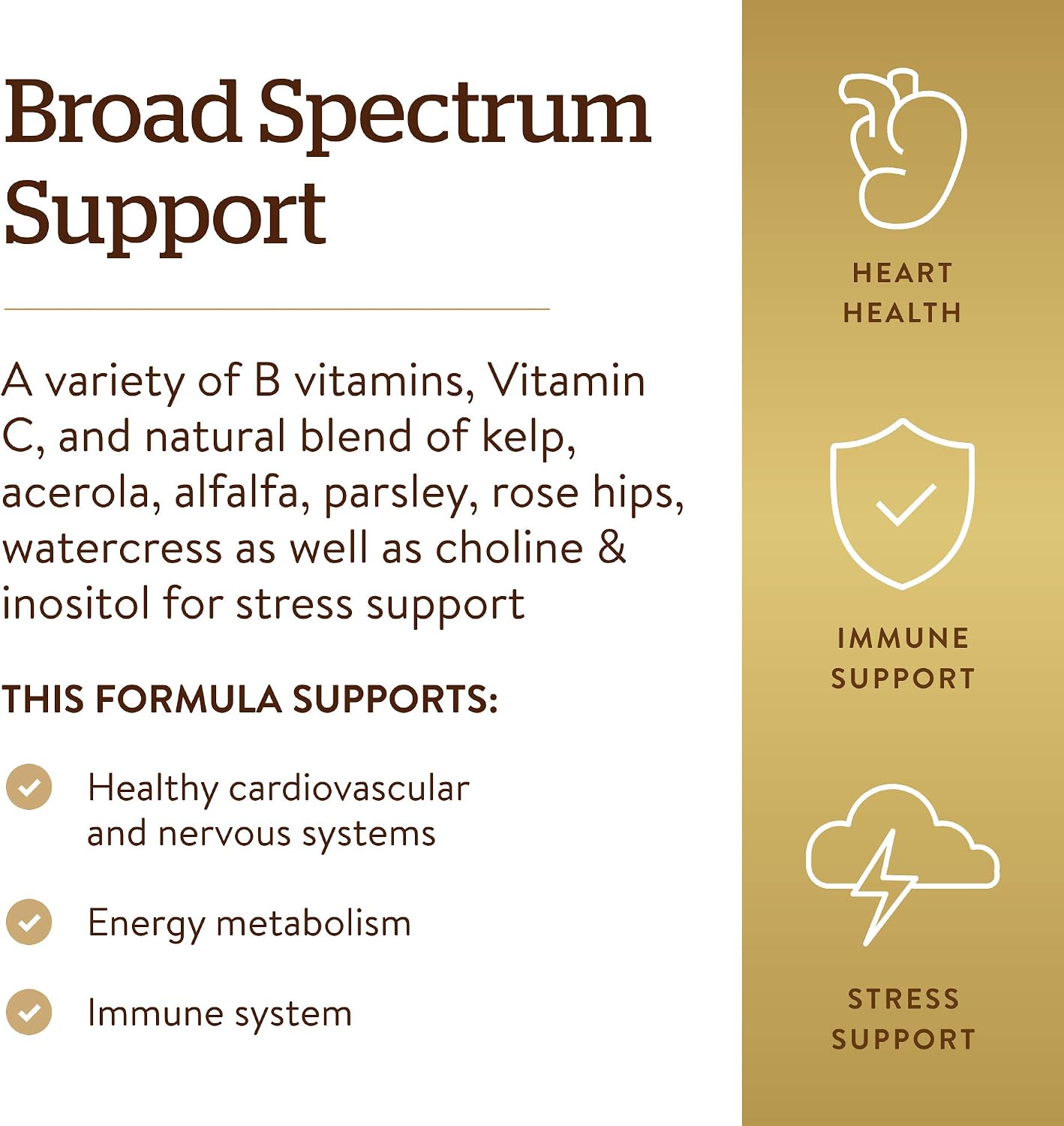 Solgar Complejo B con Vitamina C, Fórmula Anti-Estrés, 250 Comprimidos