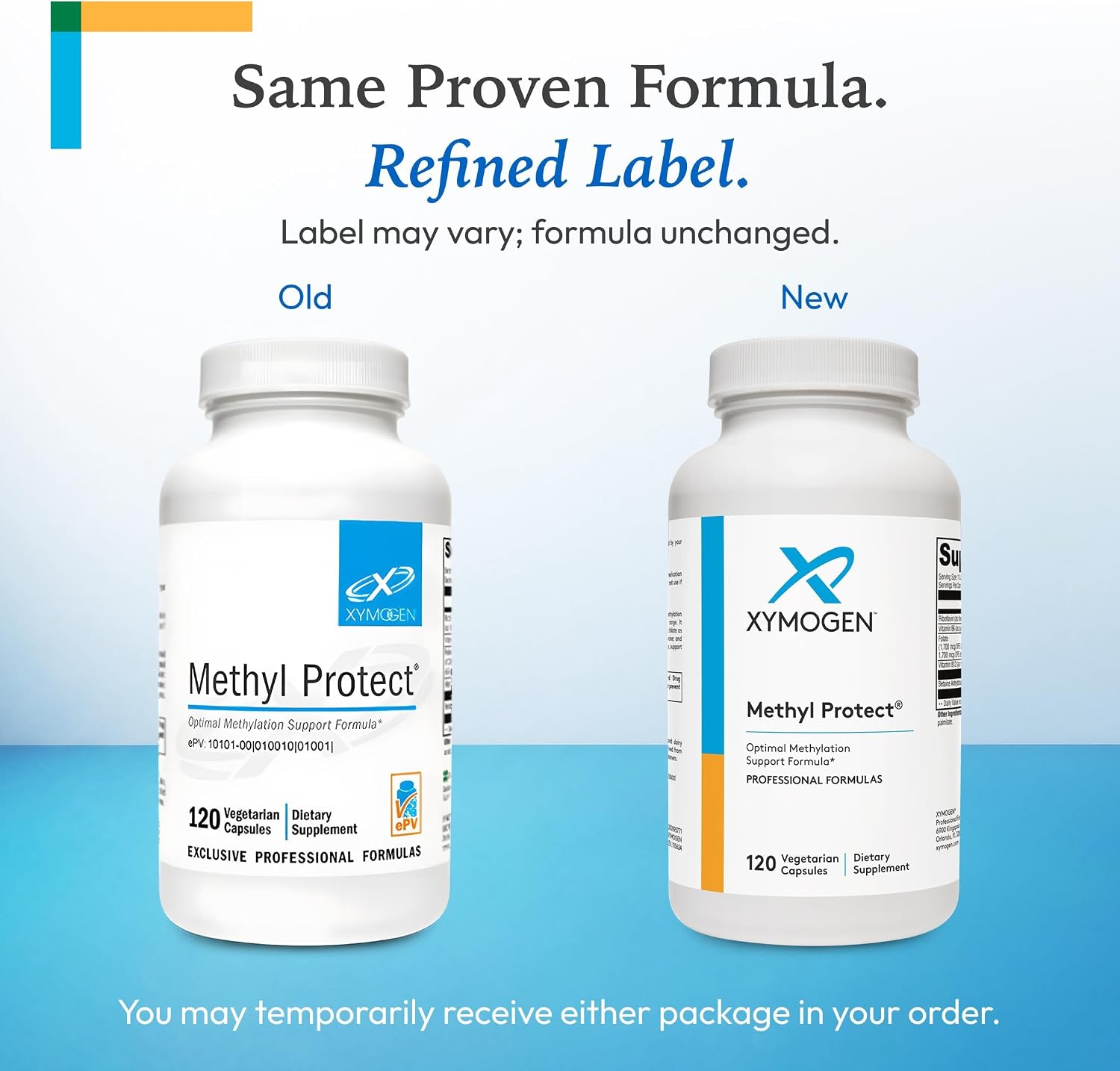 XYMOGEN Methyl Protect - 3400 mcg 5-MTHF (5-Metiltetrahidrofolato) con Vitaminas B Activadas - Apoyo Cardiovascular y Neurológico - 120 Cápsulas Vegetarianas