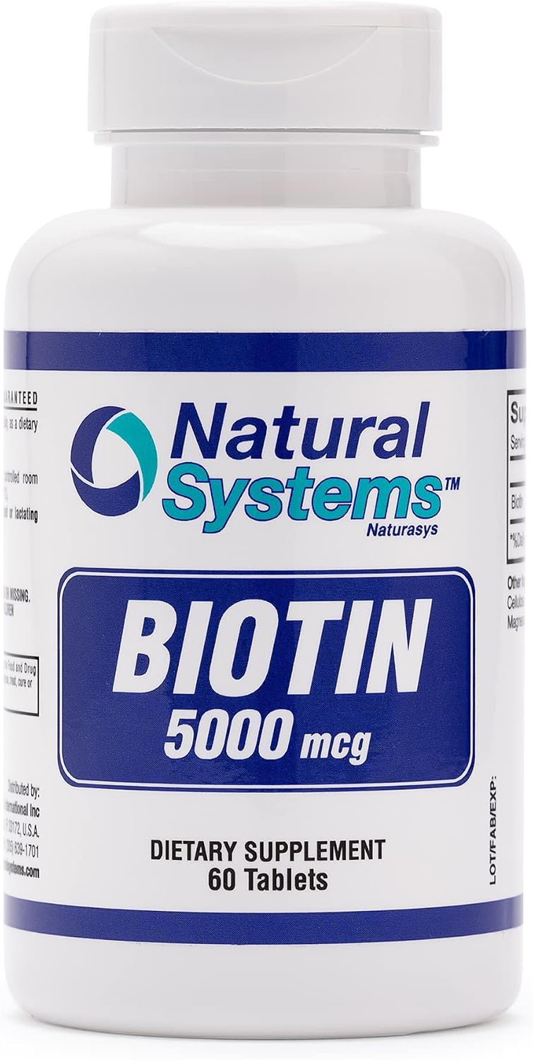 Biotina 5000 μg, 60 Comprimidos – Natural Systems