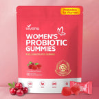VivoNu Probióticos Femeninos en Gominolas - Equilibrio Vaginal y Digestivo - 60 Gominolas de Arándano Rojo