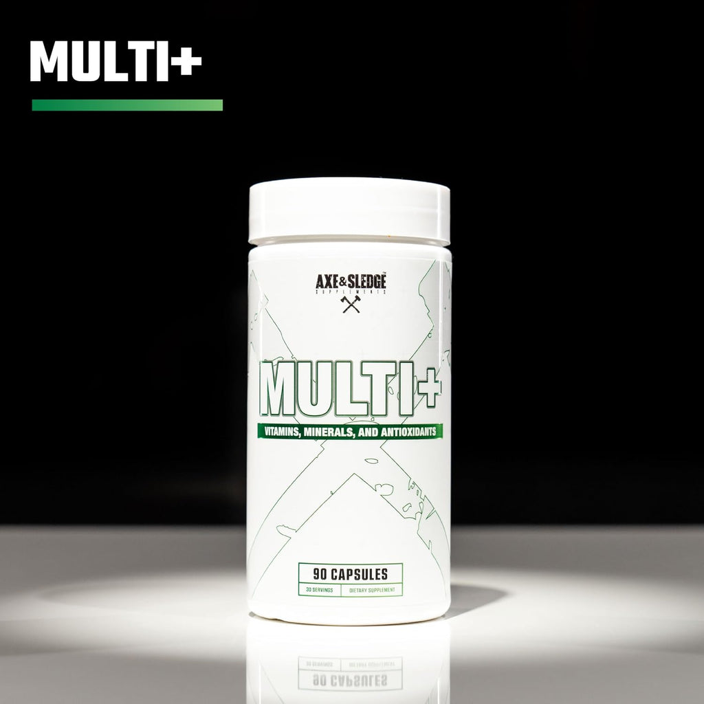 Axe & Sledge Multi Plus Multivitamin | 24 Vitaminas y Minerales Biodisponibles, Ashwagandha | Multivitamínico para Mujeres y Hombres | 90 Cápsulas, 30 Dosis