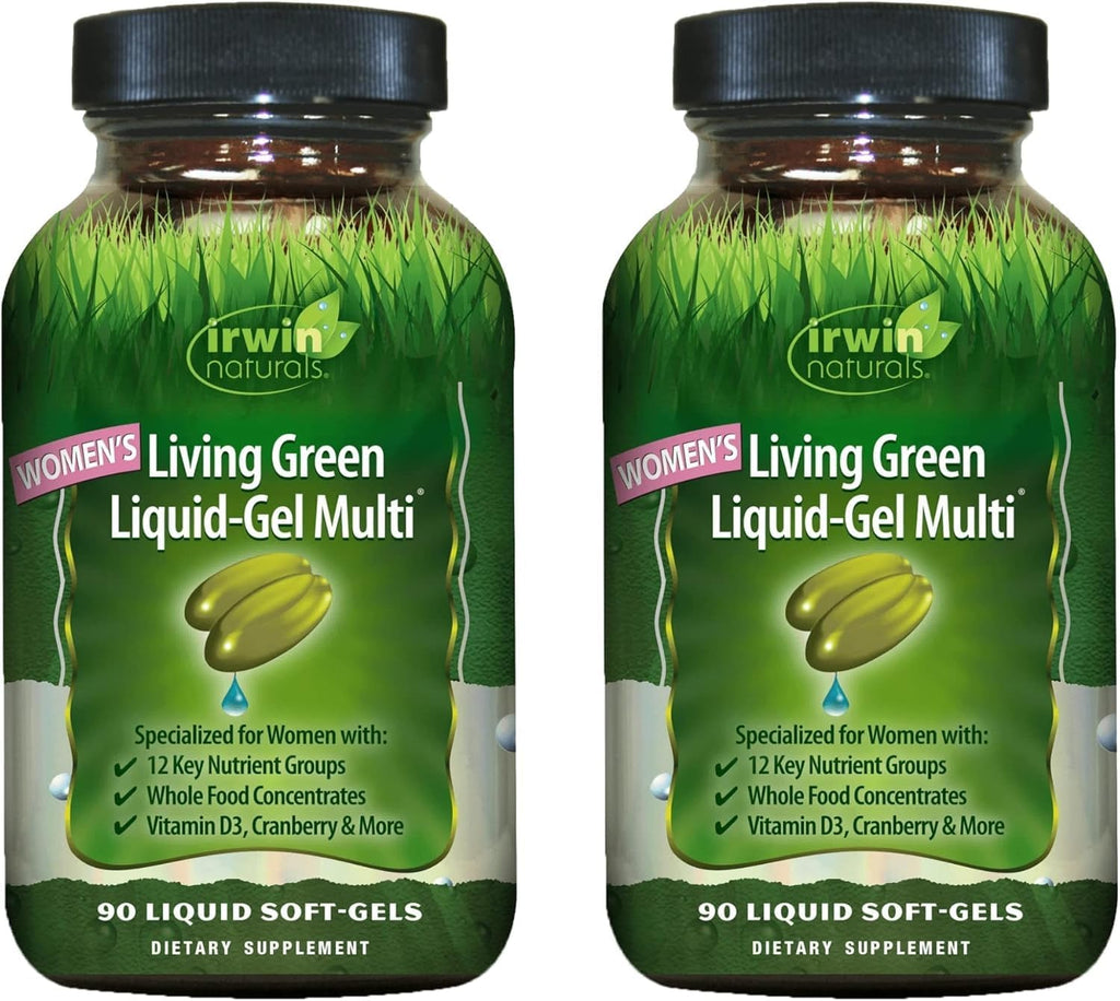 Irwin Naturals Women's Living Green Liquid-Gel Multivitamins - 2 Pack (180 Softgels)