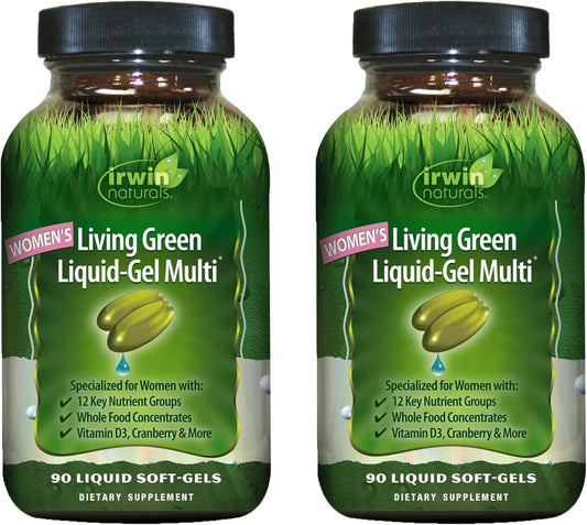Irwin Naturals Women's Living Green Liquid-Gel Multivitamins - 2 Pack (180 Softgels)