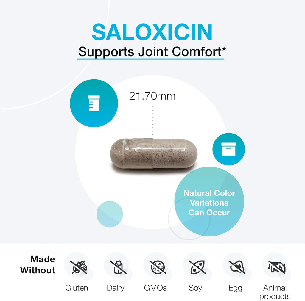 XYMOGEN Saloxicin - Suplemento de apoyo antioxidante con extracto de semilla de uva, granada y arándano, corteza de sauce blanco y boswellia - 120 cápsulas