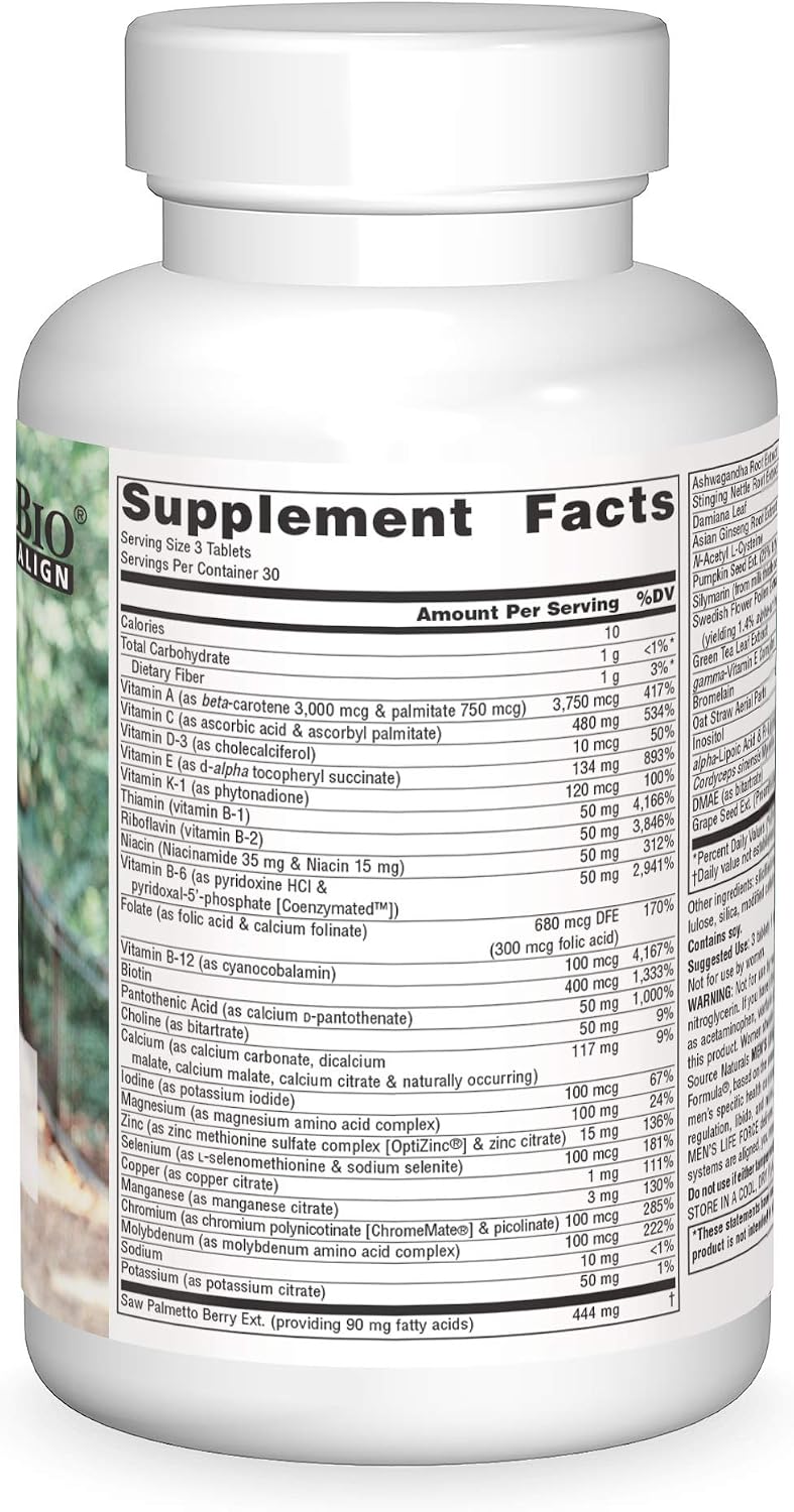 Source Naturals Men's Life Force Multivitamínico Diario para Hombres - 180 Comprimidos
