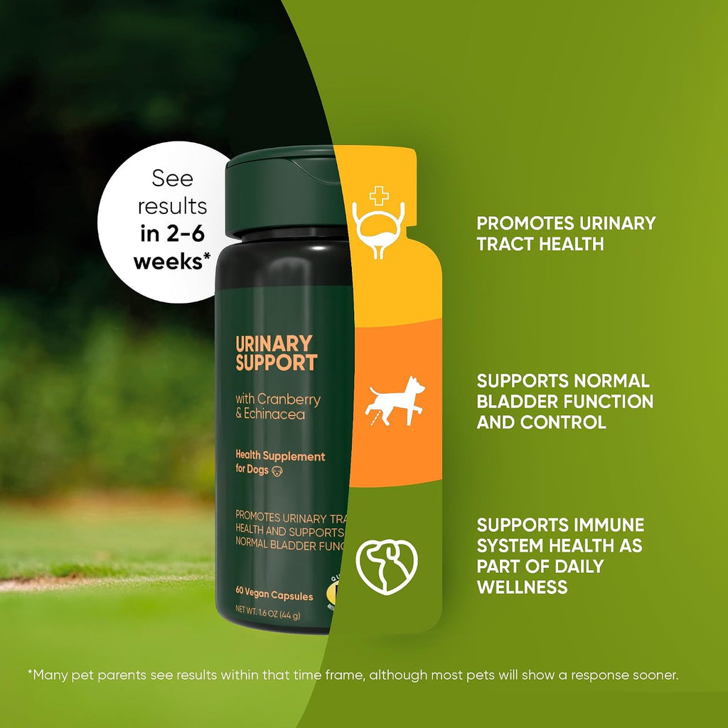 Rooted Owl Urinary Support para Perros - Suplemento con Arándano Rojo, Equinácea y Vitamina C - 60 Cápsulas