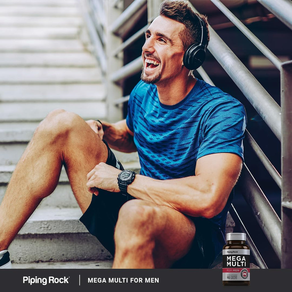 Piping Rock Multivitamínico para Hombres | 90 Comprimidos | Complejo de Vitaminas y Minerales | con Vitamina C, D, Magnesio y Zinc | No-GMO, Sin Gluten