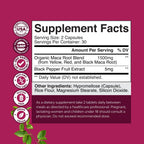 Cápsulas de Maca para Mujer – Mezcla de Maca Roja, Amarilla y Negra – 60 Cápsulas