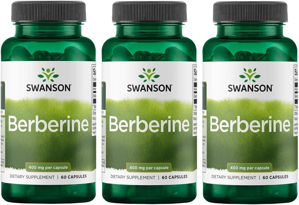 Swanson Berberine HCl 400 mg - 60 Cápsulas Veganas (Pack de 3)