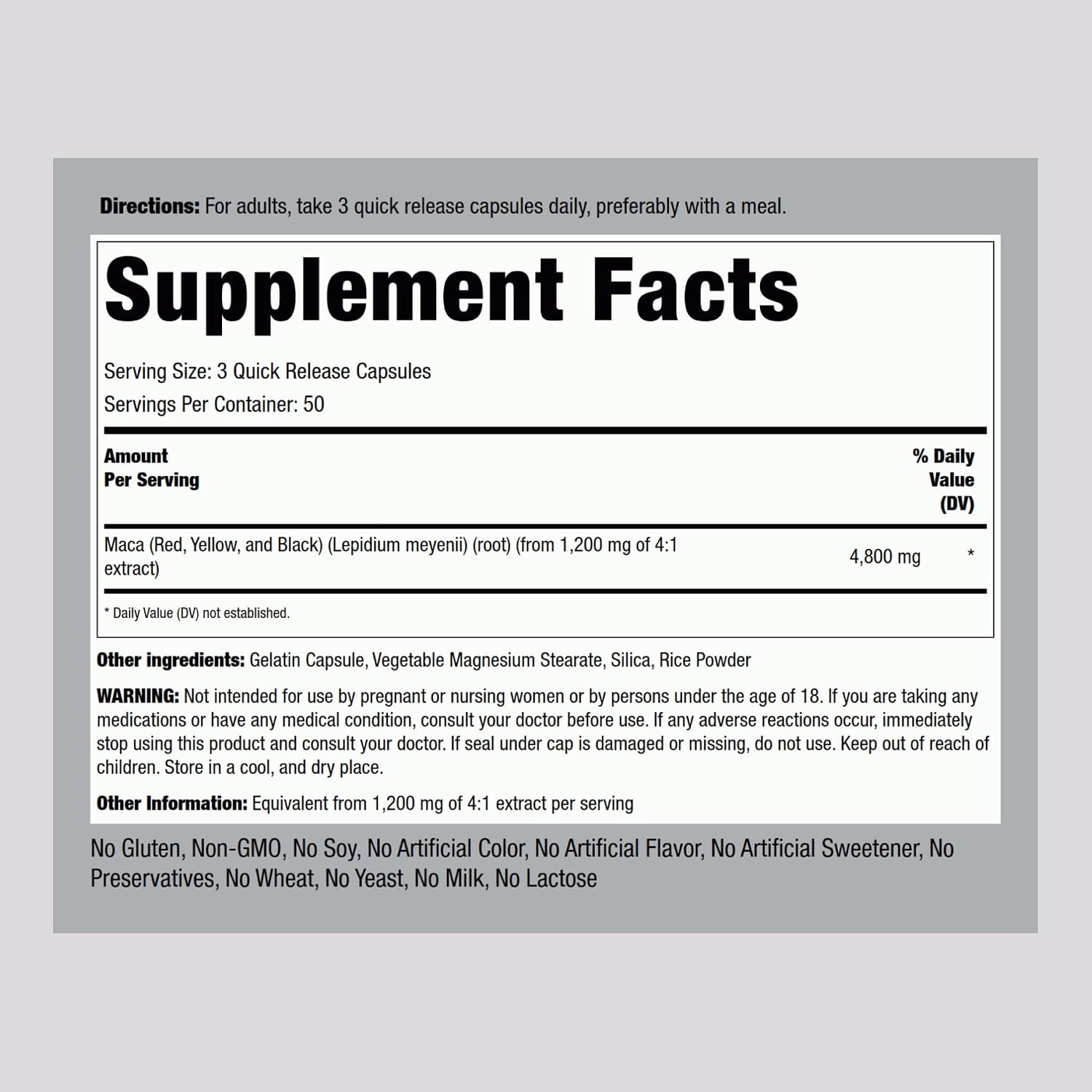 Piping Rock Cápsulas de Raíz de Maca | 150 Comprimidos | Para Hombres y Mujeres | Maca Roja, Amarilla y Negra | Sin OGM, Sin Gluten