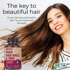DEVA Suplemento Vegano para Cabello, Piel y Uñas con 500 mcg de Biotina, 90 Comprimidos (Paquete de 2)
