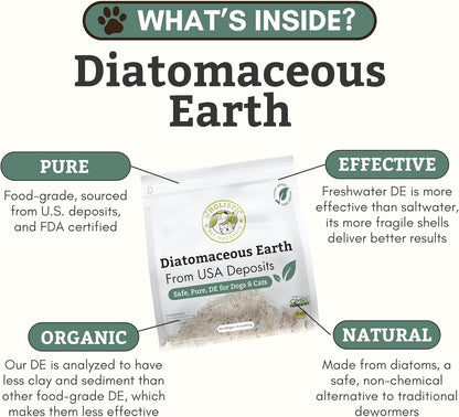 Wholistic Pet Organics Tierra de Diatomeas Grado Alimenticio para Perros y Gatos - 370g (13 oz) - Polvo Multiuso – Image 3