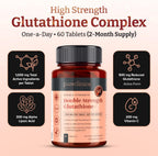 pureclinica Glutathione 1000 mg con ALA y Vitamina C - 60 Comprimidos