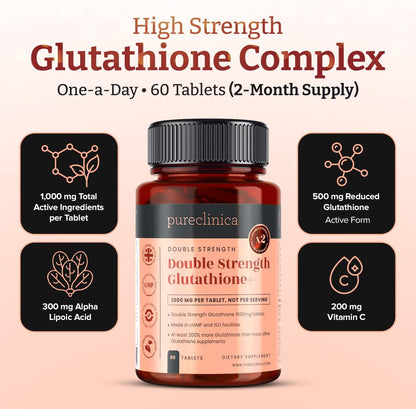 pureclinica Glutathione 1000 mg con ALA y Vitamina C - 60 Comprimidos – Image 3
