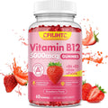 Gominolas de Vitamina B12 5000 mcg (Metilcobalamina) con B6, D3, Hierro y Folato - Sin Azúcar - Sabor Fresa