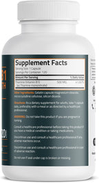 Bronson Vitamina B1 Extra Strength 500 mg Alta Potencia No-GMO, 120 Cápsulas